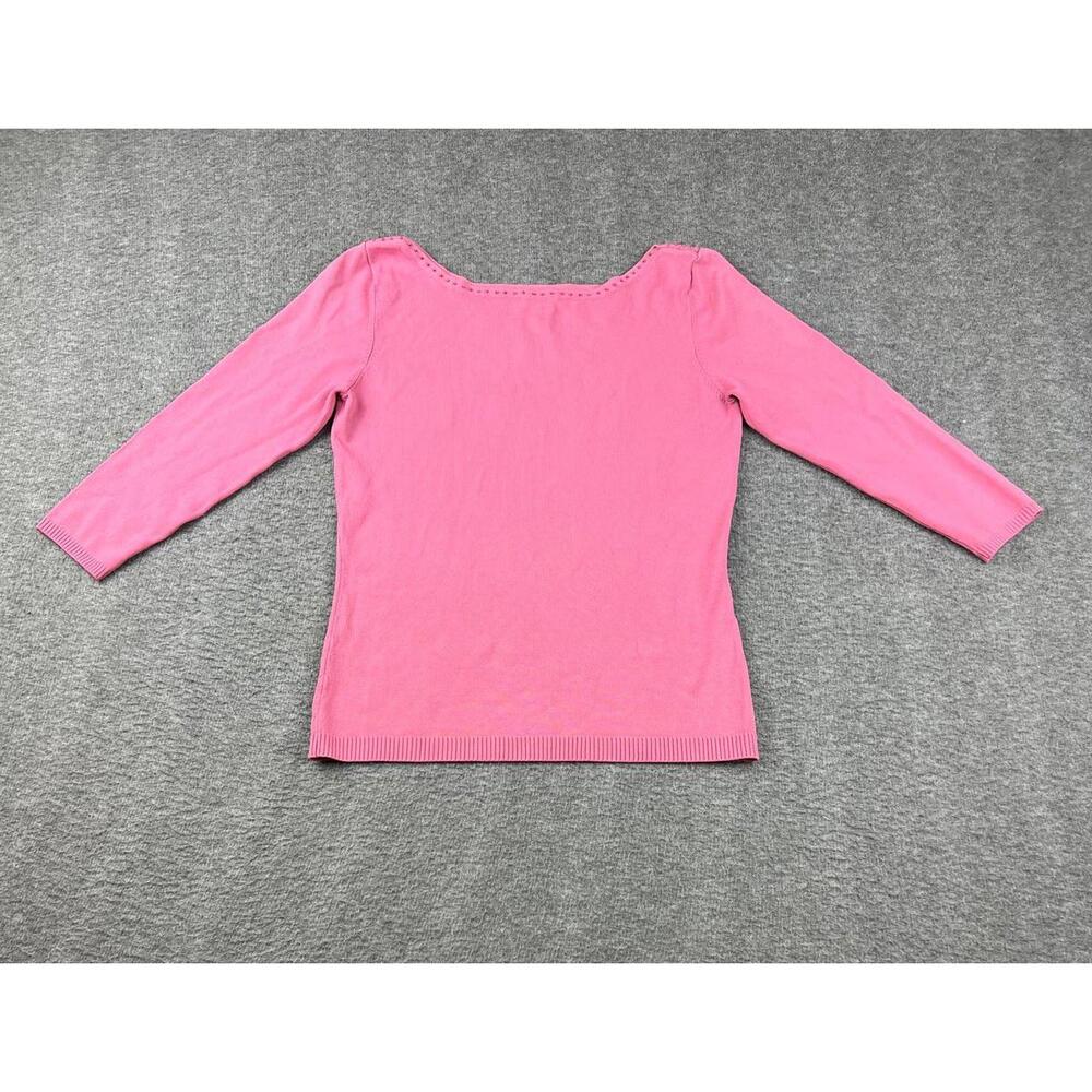 Pink Women's Knit Top with Beaded Necklineβ Size Small